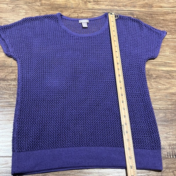 Chico’s purple knit style short sleeve top - Picture 6 of 8
